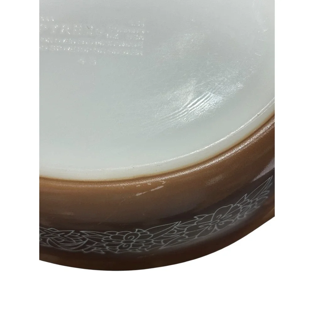 Pyrex Woodland 043 Oval Casserole Dish 1.5 Qt Brown no Lid Vintage Baker